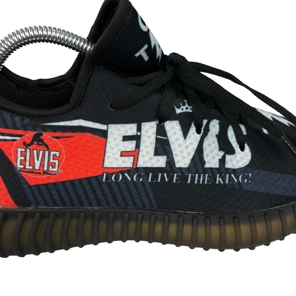 Custom Elvis‎ Long Live The King Graphic Streetwear Sneakers Mens 6.5 Rock Style